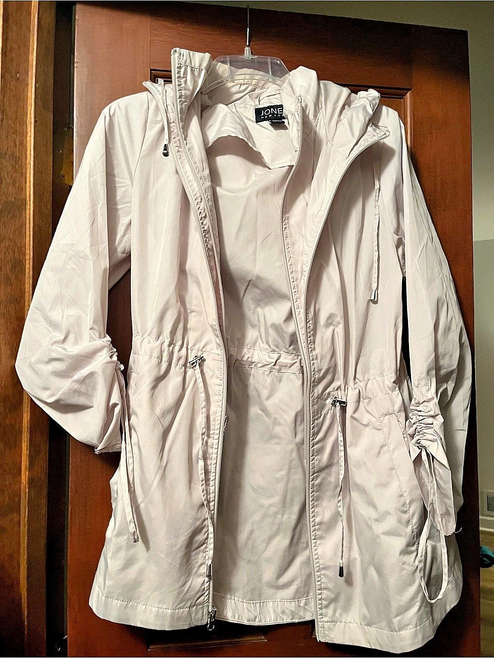 Jones New York Hooded Utility Jacket in Pink Size Small Like New